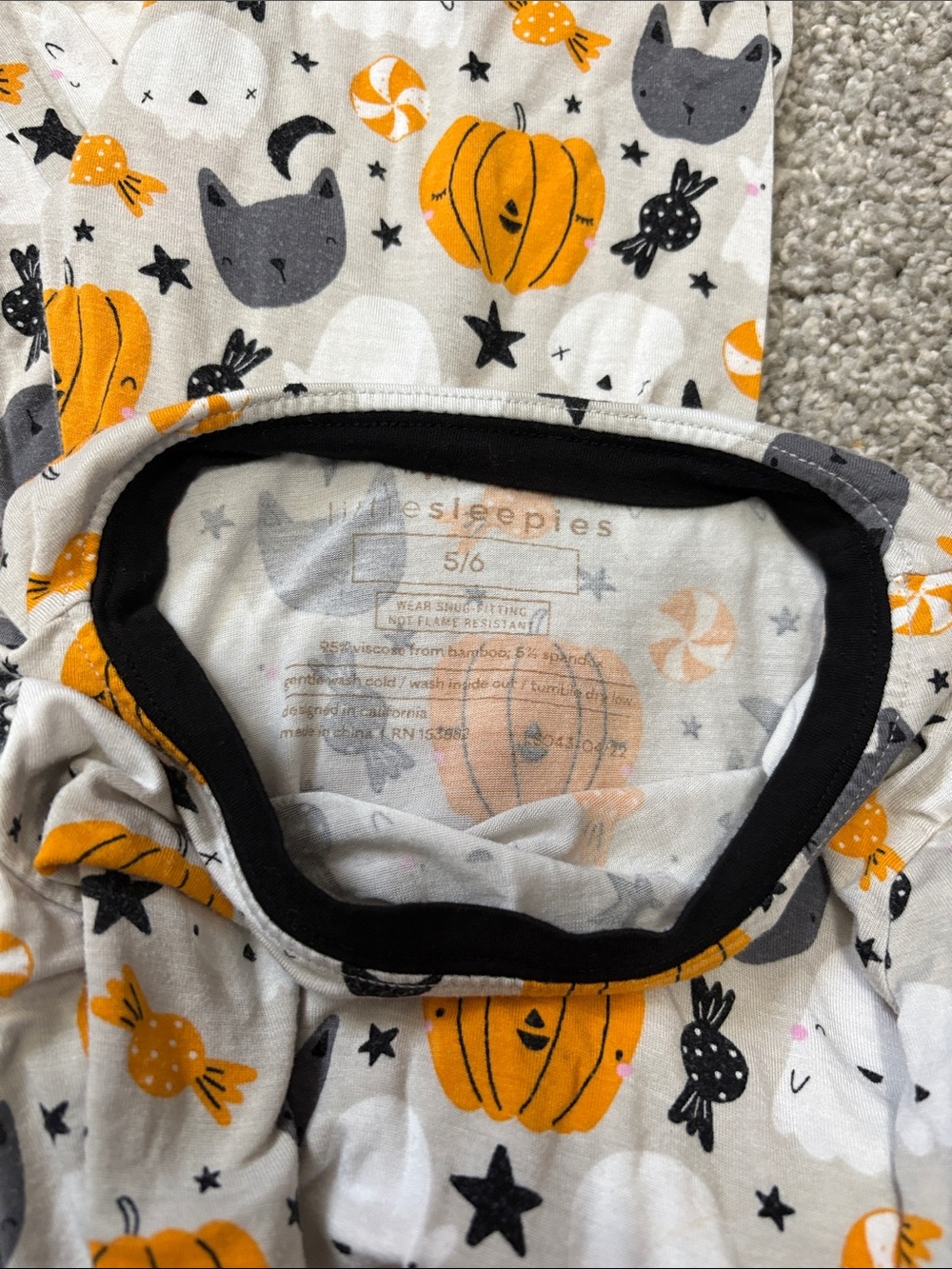 Little Sleepies Boo Crew Pumpkin Halloween Pajamas - Picture 2 of 6